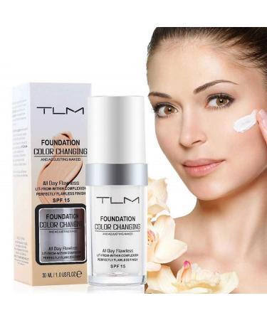 TLM Colour Changing Liquid Foundation Hides Wrinkles & Lines BB Cream Makeup Base Concealer Cover Moisturizing Fluid for all Skin Tone SPF15-30ML