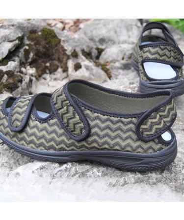 KXSM Open Toe Diabetic Sandals - Adjustable Closure, Wide Fit, Great for Swollen Feet - Black, Size 38 - Buy Online on GoSupps.com