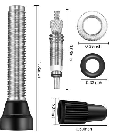 Hestya 9-Piece Presta Valve Stem Kit with 40mm Tubeless Valve + Core Remover Tool - Black - Buy Online on GoSupps.com