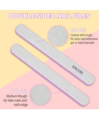 50pcs Nail Files 100/180 Grit Double Sided Emery Board for Acrylic and Natural Nails - Washable & Reusable - Ideal for Nail Salons - False Nails - Buy Online on GoSupps.com