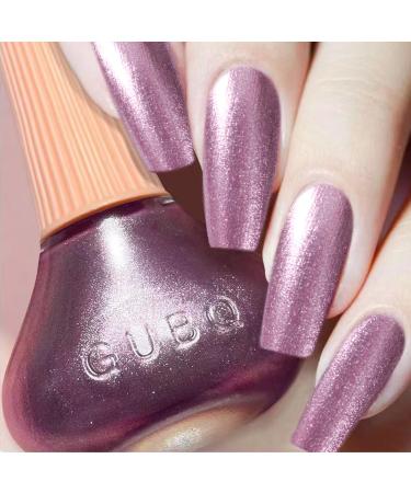 DouborQ Rose Gold Nail Polish Long-lasting Glossy Nail Art Varnish (14) Metal Rose Gold
