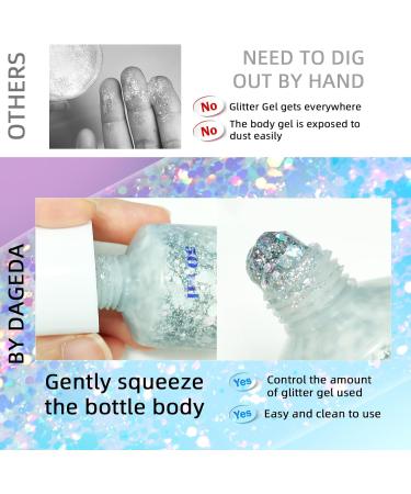 Prreal Body Glitter 50ml - Mermaid Sequins Chunky Glitter Gel Kit for Festivals & Makeup | Long-Lasting Silver Glitter - Buy Online on GoSupps.com