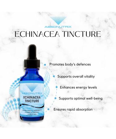 Absonutrix Echinacea Tincture Advanced Formula 390 mg 4 Oz Liquid 302 Servings Made in USA Quick Absorption Quality Potent Ingredients Non-GMO GMP Certified Facility Cruelty-Free Products - Buy Online on GoSupps.com