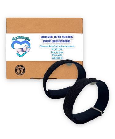 Bracelet with movement disease adjustable Velcro fastener anti-indulgence bracelet for sea car air natural healing discrete ligaments (couple) black (black Xlarge 25.4 cm) black Xlarge 10 "