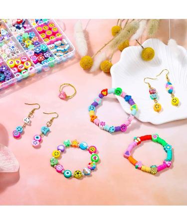 480 Pcs Fruit Flower Polymer Clay Beads - Trendy Smiley Bead Charms for Jewelry Making - Buy Online on GoSupps.com