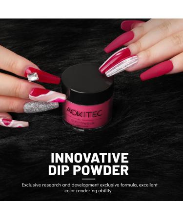 Aokitec Dip Powder 28g Classic Cherry Red Acrylic Dip Powder for Long-lasting Nail Art Strong Dip Nails Nail Powder for Nail Starter & Professional Home DIY Salon Use Quick Air Dry 03-Classic Cherry Red - Buy Online on GoSupps.com