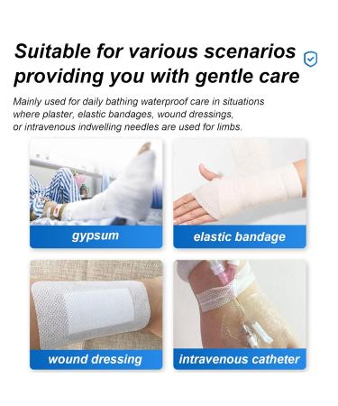 Waterproof Knee Cast Cover for Shower - Adult Reusable Protector for Wounds - Keep Bandages Dry - With Seal Protection - Buy Online on GoSupps.com