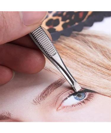 Tweezers Stainless Steel Eyebrows Tweezers Hair Removal Clip Precision Tweezers Set Silver - Buy Online on GoSupps.com