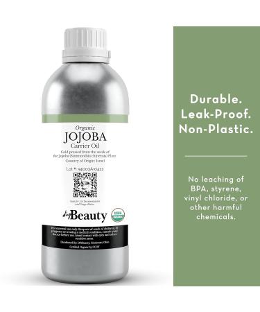 Bulk Jojoba Oil - 32 Fl Oz Large Size Wholesale Bottle - Organic Golden Virgin 100% Pure Cold Pressed from the Seeds of the Jojoba Plant - Unrefined Aceite de Jojoba 32 Fl Oz (Pack of 1) - Buy Online on GoSupps.com