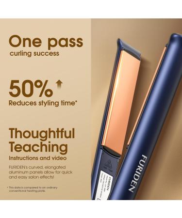 FURIDEN 2 in 1 Hair Straightener & Curler - Flat Iron for Thick & Curly Hair | Long-Lasting Defined Curls (Dark Midnight Blue) | International Shipping Available - Buy Online on GoSupps.com