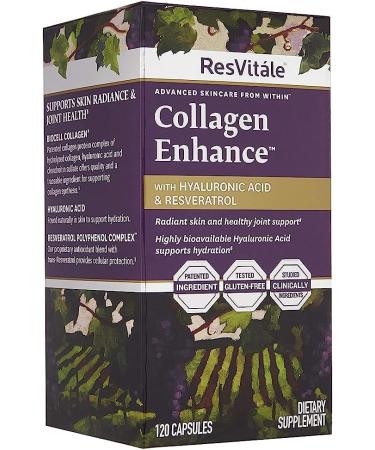 ResVit le Collagen Enhance - Beauty Supplement with Hyaluronic Acid & Resveratrol - 60 Capsules - Buy Online on GoSupps.com