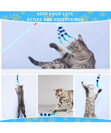 Cobee Interactive Cat Spring Toys with Bobble Ball & Bell - Soft Training Toys for Kittens - Blue - Buy Online on GoSupps.com