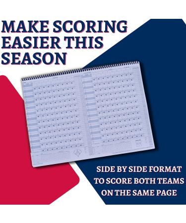 Covey Baseball Softball Scorebook - 50 Games Side by Side Format | Score Keeping Book for Coaches & Announcers - Buy Online on GoSupps.com