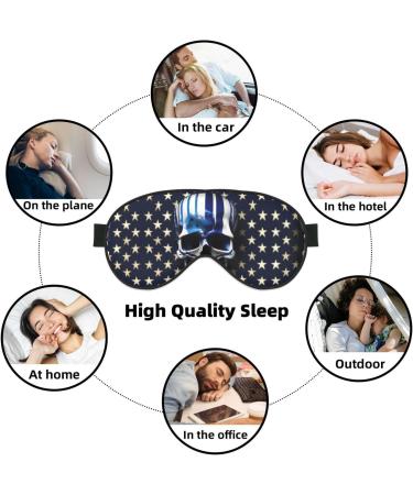 Blue Stripe Stars Skull Mask - Adjustable & Soft Blindfold for Deep Sleep Relaxation Travel & Meditation - Buy Online on GoSupps.com