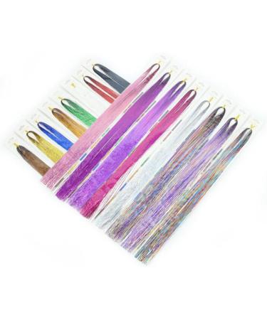 kawehiop Versatile 12 Colors Hair Extension Tinsel Kit 2400 Strands for Styling Women and Men 94cm 1Set 1Set 94cm - Buy Online on GoSupps.com