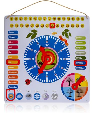 ewtshop Colorful Learning Clock - Metal Educational Board for Date Time & Seasons | Fun & Simple Learning Tool - Buy Online on GoSupps.com