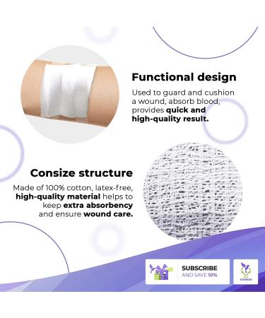 Dukal Woven Gauze Pads 2x2 - Pack of 100, 12-Ply Sterile Cotton Sponges for Wound Care - 100% Cotton, Disposable and Absorbent - Buy Online on GoSupps.com