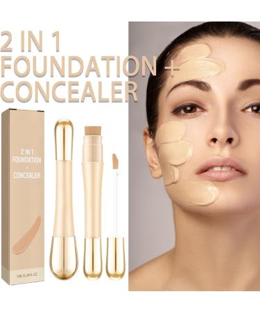 sjfscqr 2 in 1 Anti-Wrinkle Foundation Smoothes and blurs fine lines wrinkles blemishes and redness Long-lasting waterproof concealer Smoothes - Buy Online on GoSupps.com