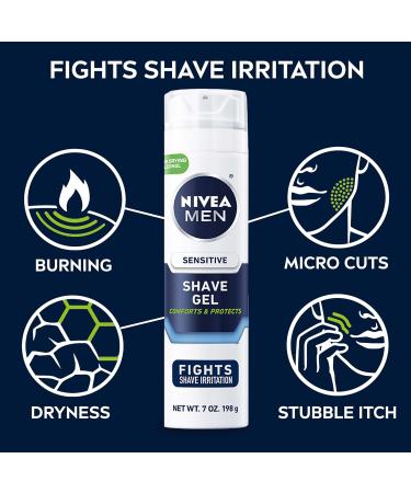 NIVEA MEN Sensitive Shave Gel with Vitamin E & Chamomile - Soothing Shaving Experience - 7 Oz - Buy Online on GoSupps.com