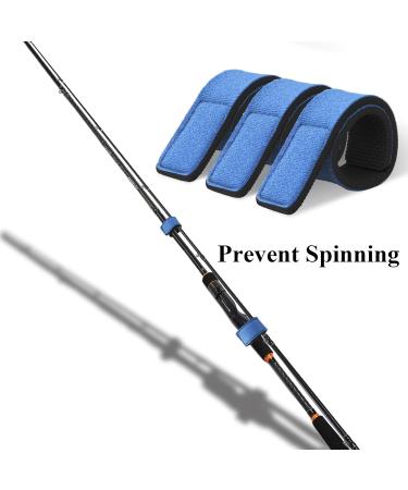 PHINGEER Fishing Rod Belt 6 Pack - Velcro Spinning Rod Holders | Fishing Accessories in Blue for Easy Transport - Buy Online on GoSupps.com