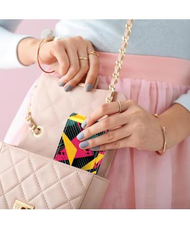 Travel Lipstick Organizer Case - Portable Makeup Bag with Mirror | Abstract Art Geometry Design - Buy Online on GoSupps.com