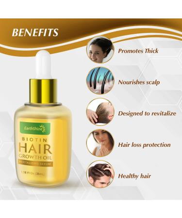 Hair Growth Serum - Biotin Oil for Thicker, Stronger Hair | Prevent Hair Loss - 1.18 Oz - Buy Online on GoSupps.com