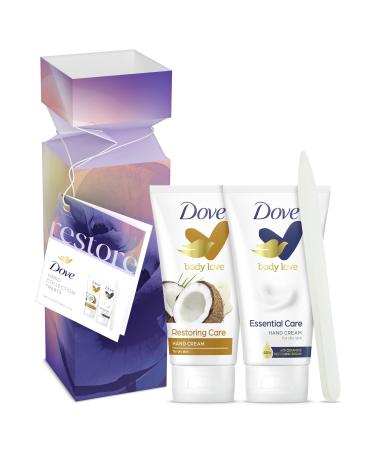 Dove Restore Hand Treats Collection Gift Set with a sleek glass nail file perfect gifts for her 2 piece