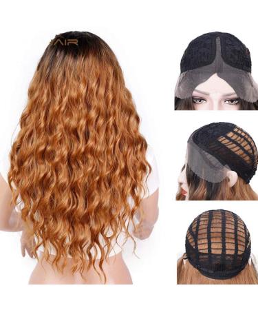 HBINGBING Long Ombre Lace Front Wig for Women | Wavy Synthetic Hair | Natural Middle Part | High-Temperature Fiber - Buy Online on GoSupps.com