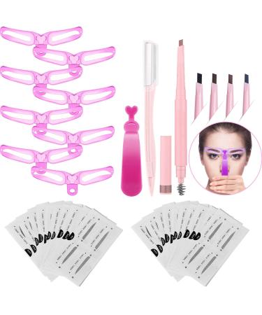 ANDERK Eyebrow Stencil 8 Styles Eyebrow Shapes Grooming Stencil Set of Eyebrow Drawing Guide Card Brow Shaping Template 5 Pieces Eyebrow Pencil Eyebrow Shaping Tool DIY Makeup Tools