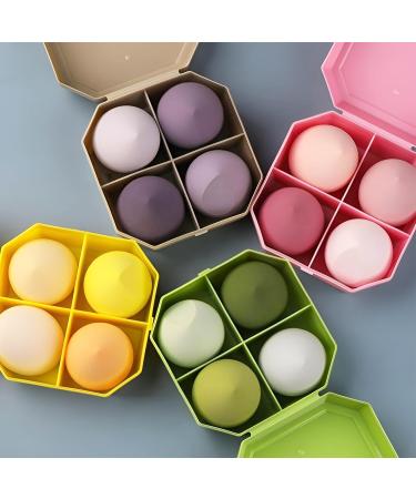 Makeup Sponge Blender 4 Pcs Beauty Blender Foundation Sponges Set with 1 Sponge Holder Case Professional Non Latex Beauty Applicator Set for Cream Liquid and Powder (Green) - Buy Online on GoSupps.com