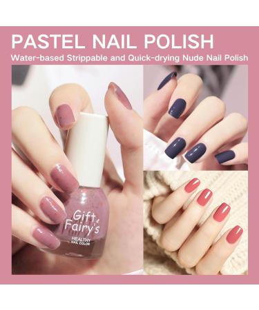 TBeautfave Purple Nail Polish Set Peel Off Nude Nail Varnish Sets Quick Dry & Long Lasting Pink Nail Polish Water Based Natural Nail Varnish Sets for Women DIY Nail Art Set A - Buy Online on GoSupps.com