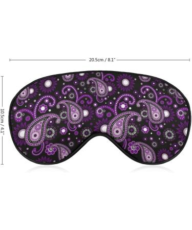 Violet & Purple Paisley Sleep Mask for Women - Adjustable Eye Shades with Elastic Strap - Buy Online on GoSupps.com
