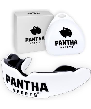 Pantha Sports Mundsprung - for ideal breathing & adaptability |Dental protection for boxes MMA kickboxing muay thai martial arts & hockey |With transport box ... white / black