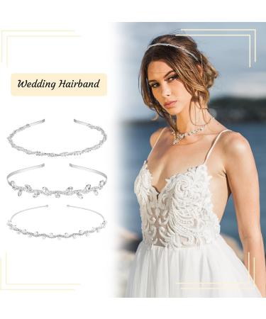 Fantesi 3-Piece Bridal Headband Set | Rhinestone Hair Crown Tiara & Crystal Pearl Accessories for Elegant Weddings - International Shipping Available - Buy Online on GoSupps.com