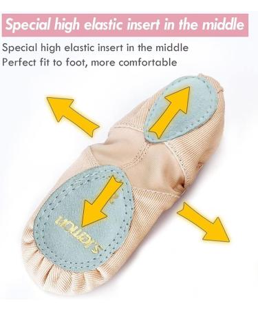 Buy s.lemon Girls Ballet Shoes - Pink Stretch Slippers for Women | Elastic Ballet Shoes EU Size 32 - Buy Online on GoSupps.com