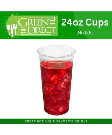 Green Direct 24 oz. Disposable Clear Drinking Plastic Cups for Boba Tea Ice Coffee 100 Pack 1 24 oz. - Buy Online on GoSupps.com