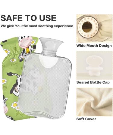 Funny Cow Hot Water Bottle 1L - Pain Relief for Kids & Adults | BAP-Free Cover - Buy Online on GoSupps.com