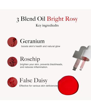 Three Blend Oil BRIGHT ROSY 1.01oz - Vegan Facial Oil for Dry Skin - Revitalizing Formula - Buy Online on GoSupps.com