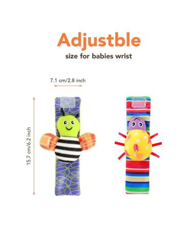 Baby Rattle Socks Set - Wrist Rattles & Foot Finders for Boys & Girls | Newborn Gift Set - 4PCS - Buy Online on GoSupps.com