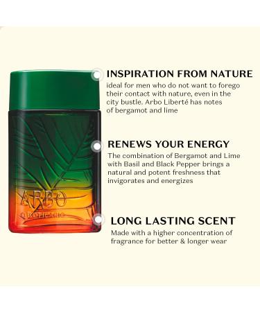 Arbo Liberte Eau de Toilette by O Boticario Long Lasting Perfume For Men | Fresh CItrus & Green Men's Fragrance (3.4 fl oz) - Buy Online on GoSupps.com