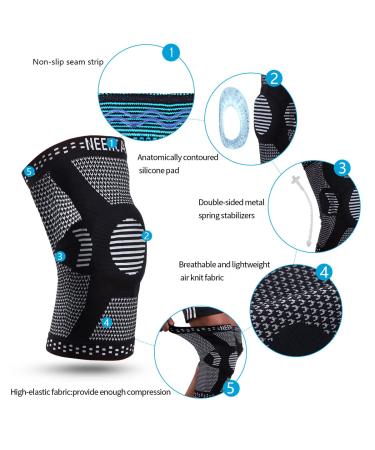 NEENCA Professional Knee Brace for Pain Relief Medical Knee Support with Patella Pad & Side Stabilizers Compression Knee Sleeve for Meniscus Tear ACL Joint Pain Runner Workout - FSA/HSA Eligible Black Large - Buy Online on GoSupps.com