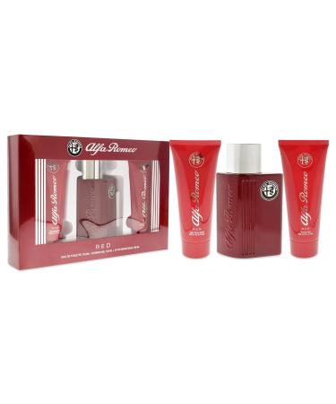 Alfa Romeo Alfa Romeo Red 4.2 oz EDT Spray 3.4oz Shower Gel 3.4oz After Shave Balm Men 3 Pc Gift Set (10034095) - Buy Online on GoSupps.com