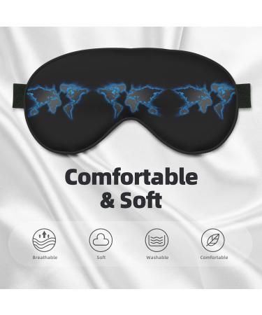 World Map Light Blocking Eye Mask - Soft Adjustable Sleep Mask for Travel & Yoga - Buy Online on GoSupps.com