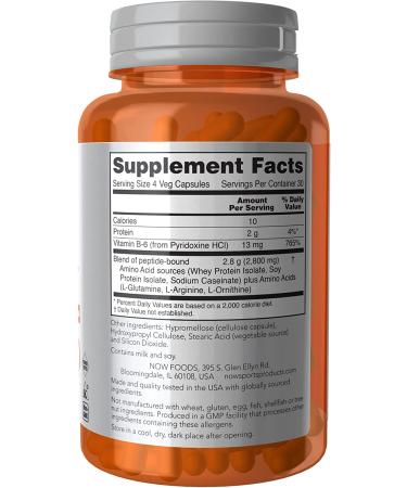 Now Foods Sports Amino Complete - 120 Veg Capsules for Fitness & Recovery - Buy Online on GoSupps.com