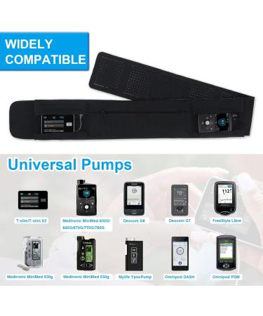 Diabetic Pump Belt Holder | Adjustable Waist Insulin Pump Belt for Men & Women | Size L 32-48 | Ideal for Running & Active Lifestyle - Buy Online on GoSupps.com