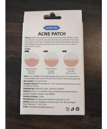 ACNICURE Acne Pimple Patches with Tea Tree Oil | Hydrocolloid Waterproof Acne Treatment | Fast Overnight Pimple Relief (36 Patches) - International Shipping - Buy Online on GoSupps.com