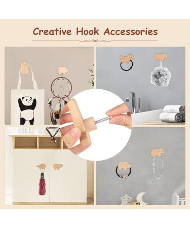 Rickwayy 6-Piece Wooden Cabinet Handles | Animal-Themed Furniture Buttons for Cupboards & Drawers | Ideal for Children's Rooms | Includes Screws - Buy Online on GoSupps.com