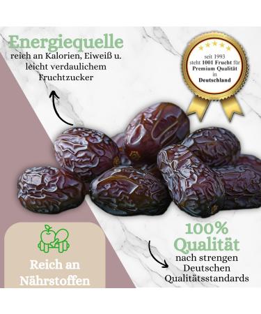 1001 Frucht 1001 Frucht - Fresh Dates - Fresh Dates - 500g - Fresh Sweet Dates No Additives or Sugar - Natural Untreated Date - Juicy Raw Mazafati Non-GMO - Buy Online on GoSupps.com