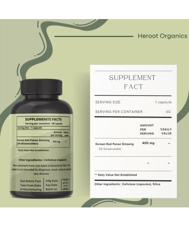 Panax Ginseng Capsules 500 mg Pack of 2 (60 Capsules Each) | Supports Cognitive Function, Vitality & Strength | No Preservatives or Artificial Fillers | Serving Size: 2 120 Count (Pack of 1) - Buy Online on GoSupps.com