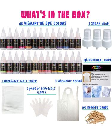 Mosaiz 26 Colors Tie Dye Kit | Fabric Dyeing Set for Kids and Adults | Fun Summer Outdoor Activity | Spray Nozzles Included - Buy Online on GoSupps.com